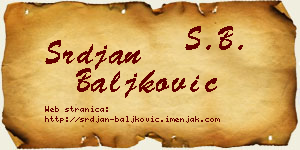 Srđan Baljković vizit kartica